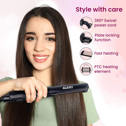 HS1907 Hair Straightner - Black
